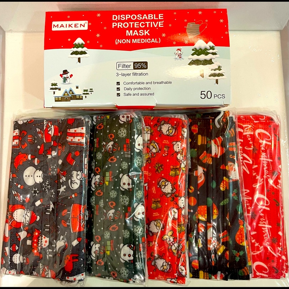 50pc. Christmas disposable Face Mask Covering